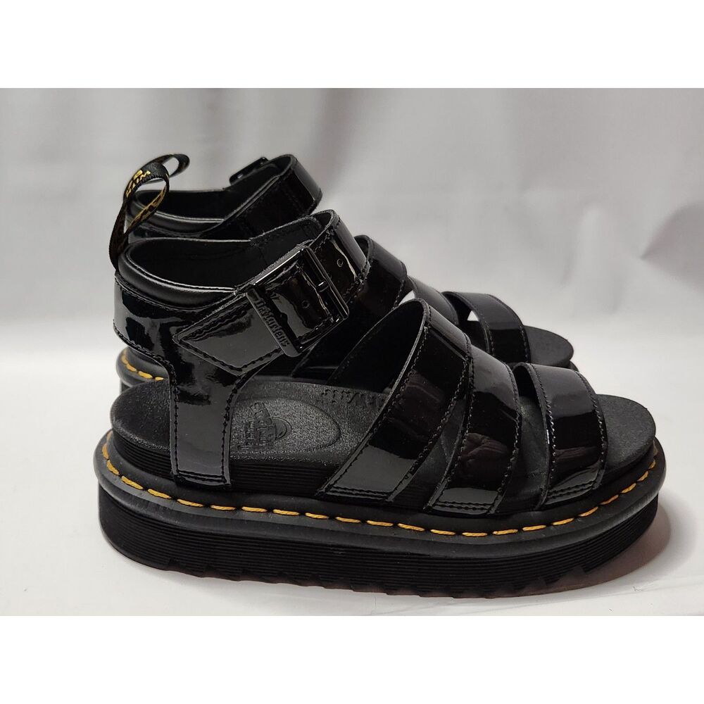 Dr. Martens Blaire Patent Lamper Platform Sandals Women’s Size 6 Black
